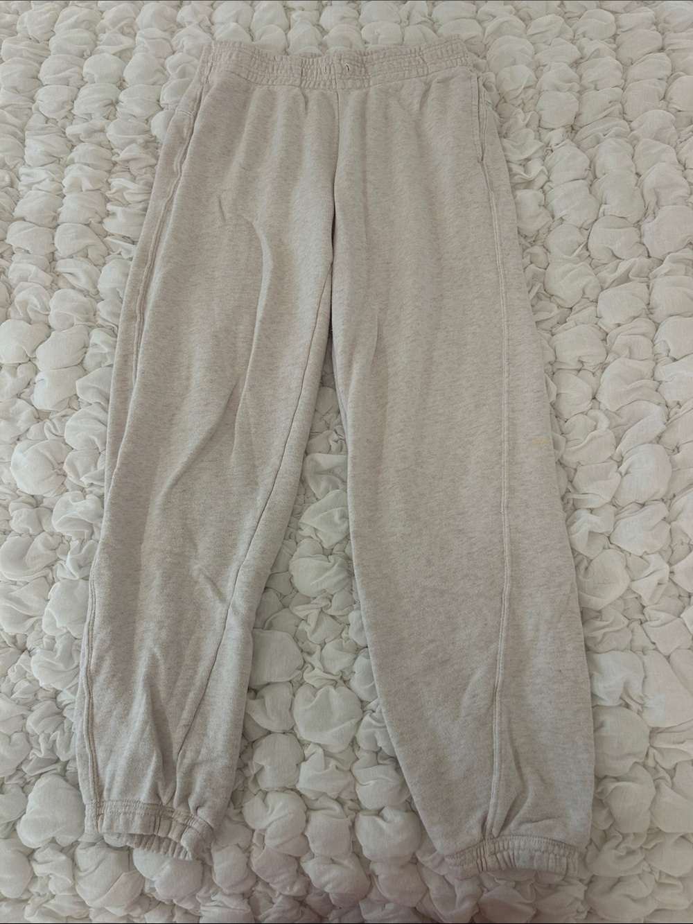 aerie Light Beige Kids Sweatpants - Elastic Cuffed Joggers